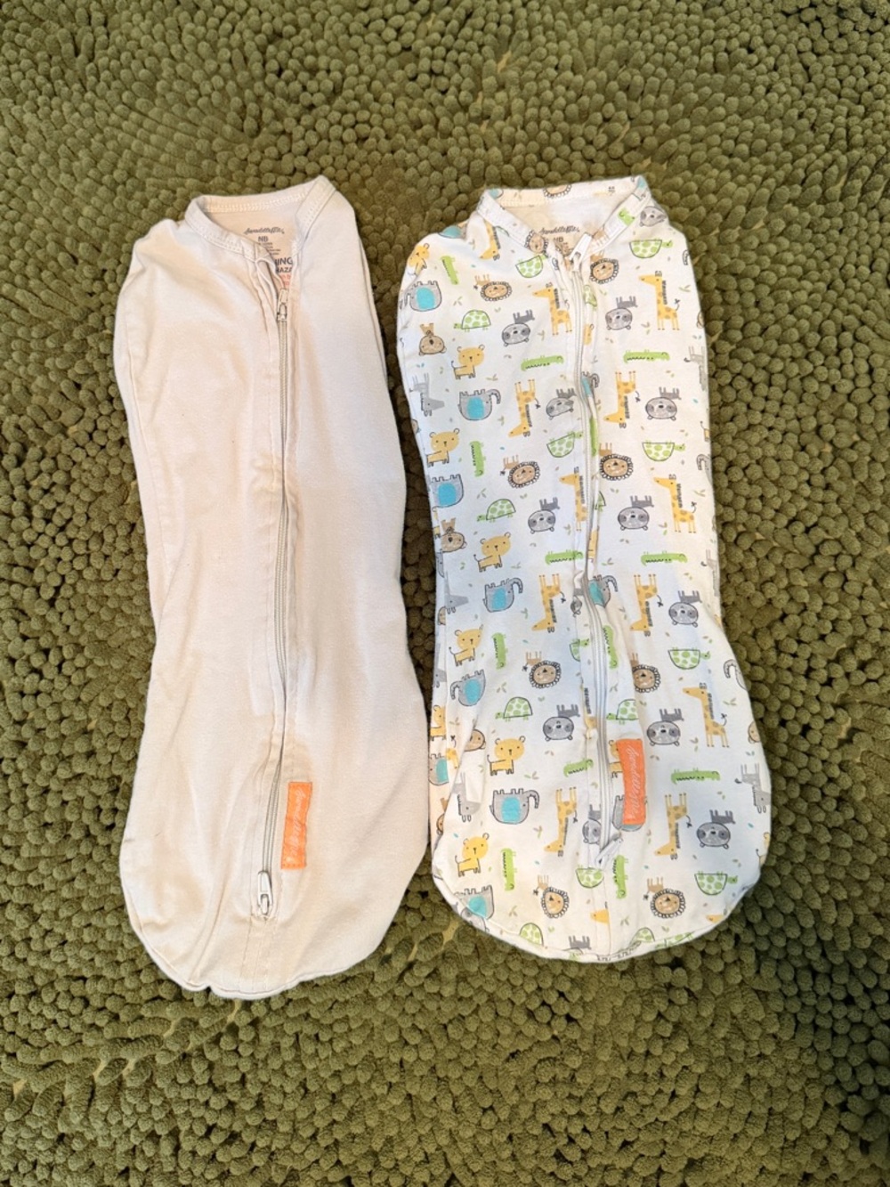 2 Newborn Swaddle Me Zipper Compression Pod